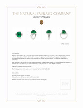 14.47 Ct. Emerald Natural Diamond Pave Ring, Platinum 950 Appraisal