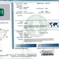 8.19 Ct. Emerald Natural Diamond Floral Ring, Platinum 950 Scan Report