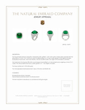 14.05 Ct. Emerald Natural Diamond Pave Ring, 18K White Gold Appraisal