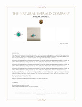 0.97 Ct. Emerald and Natural Diamond Halo Ring, Platinum 950 Appraisal