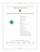 0.97 Ct. Emerald and Natural Diamond Halo Ring, Platinum 950 Scan Report