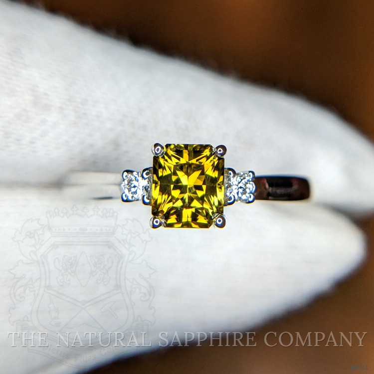 1.11 Ct. Chrysoberyl Natural Diamond Three Stone Ring, Platinum 950