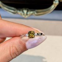 1.11 Ct. Chrysoberyl Natural Diamond Three Stone Ring, Platinum 950 Life Style