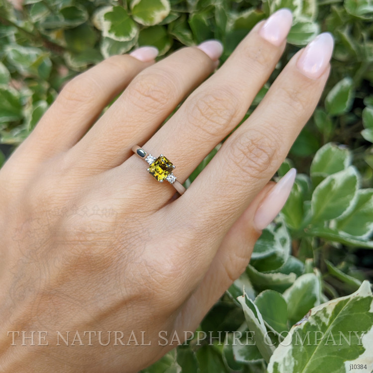 1.11 Ct. Chrysoberyl Natural Diamond Three Stone Ring, Platinum 950