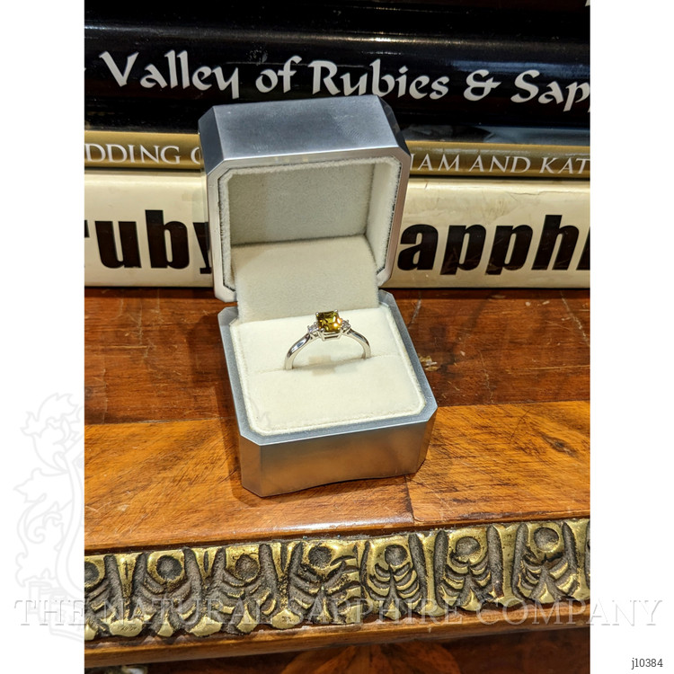 1.11 Ct. Chrysoberyl Natural Diamond Three Stone Ring, Platinum 950