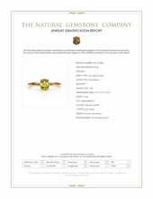 1.48 Ct. Yellowish Green Chrysoberyl Solitaire Ring, 14K Yellow Gold Scan Report