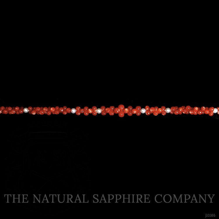 156.95 Ct. Coral Pearl Multi Stone Necklace, 18K Yellow Gold