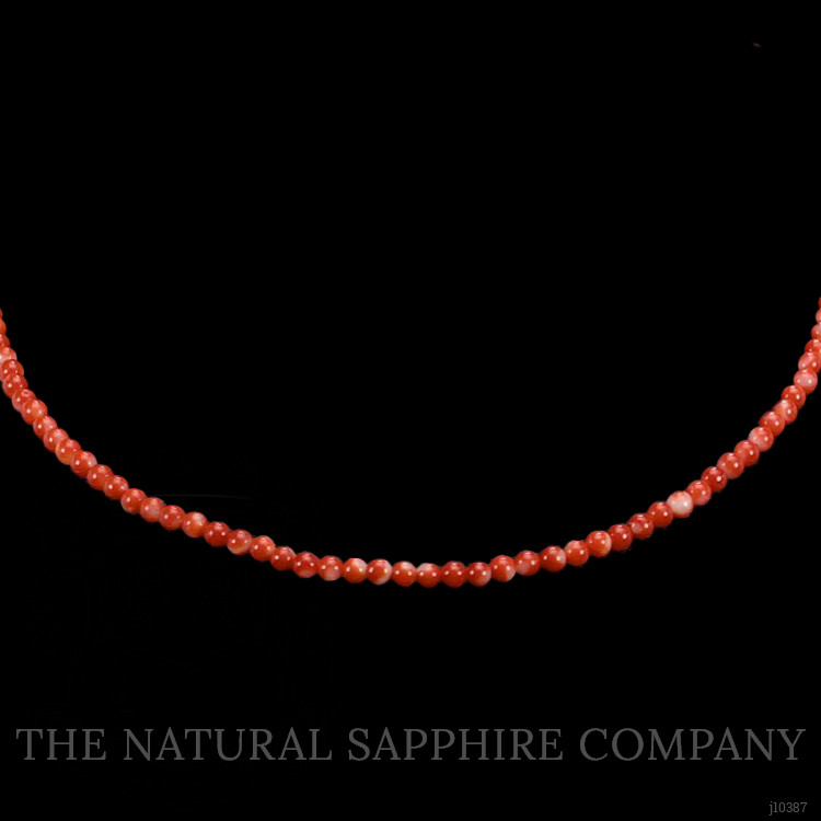 40.70 Ct. Coral Multi Stone Necklace, 18K Yellow Gold