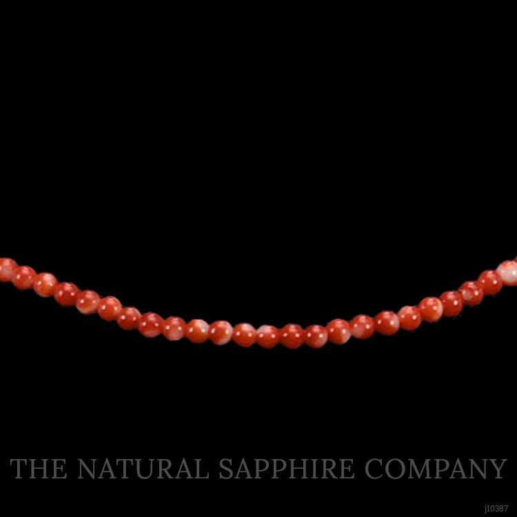 40.70 Ct. Coral Multi Stone Necklace, 18K Yellow Gold