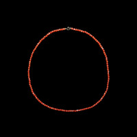 40.70 Ct. Coral Multi Stone Necklace, 18K Yellow Gold Image