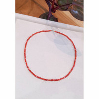 40.70 Ct. Coral Multi Stone Necklace, 18K Yellow Gold Life Style