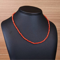 40.70 Ct. Coral Multi Stone Necklace, 18K Yellow Gold Life Style