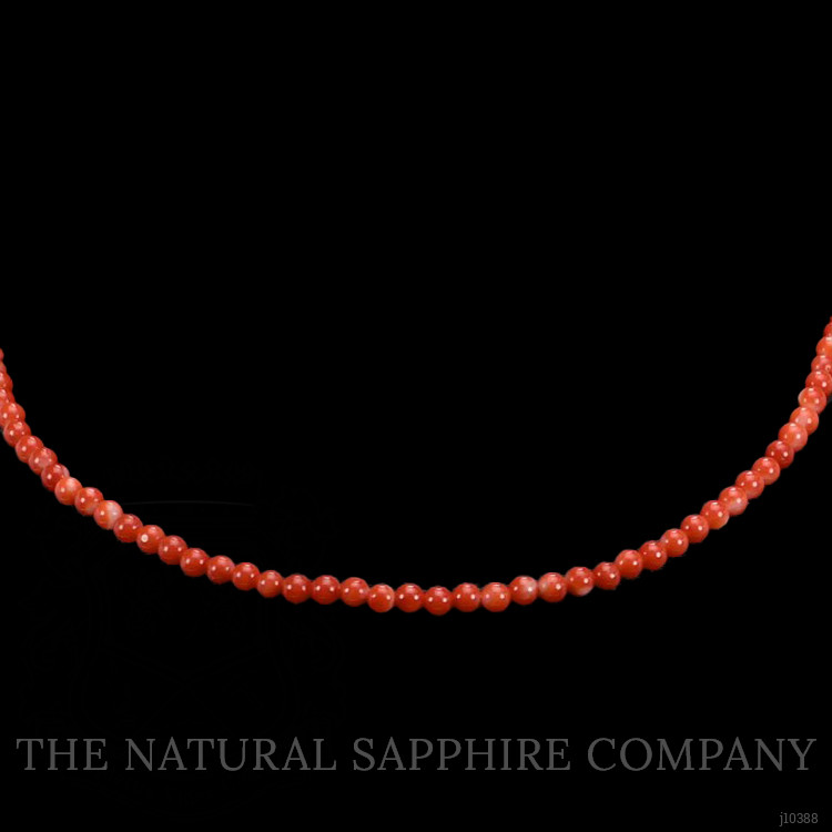 47.38 Ct. Coral Multi Stone Necklace, 18K Yellow Gold
