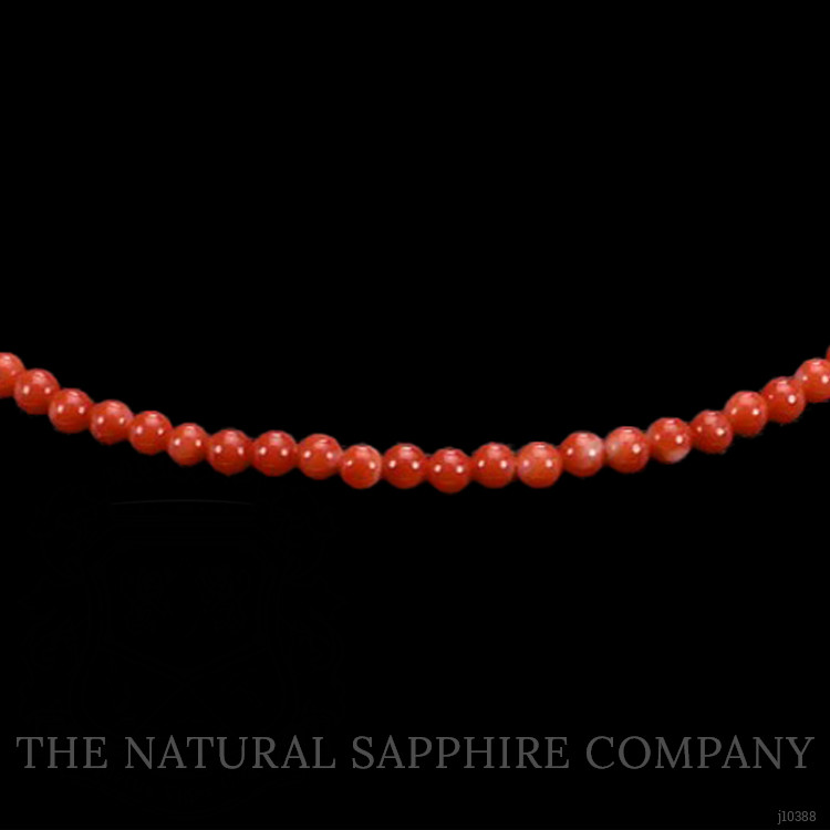 47.38 Ct. Coral Multi Stone Necklace, 18K Yellow Gold