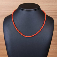 47.38 Ct. Coral Multi Stone Necklace, 18K Yellow Gold Life Style