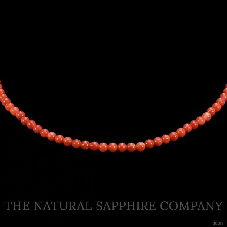 57.05 Ct. Coral Multi Stone Necklace, 18K Yellow Gold