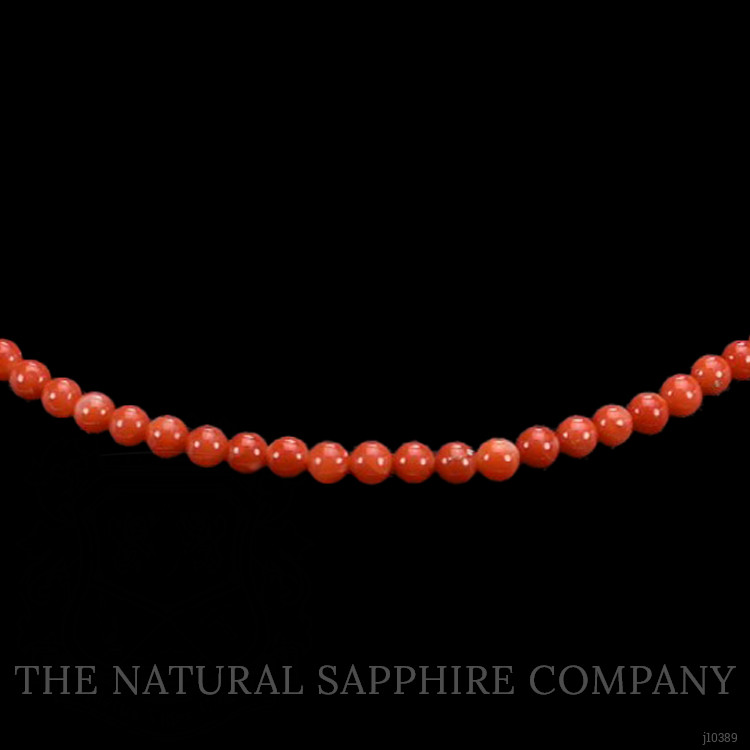 57.05 Ct. Coral Multi Stone Necklace, 18K Yellow Gold