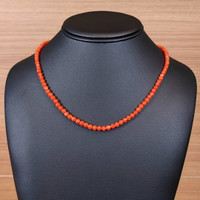 57.05 Ct. Coral Multi Stone Necklace, 18K Yellow Gold Life Style