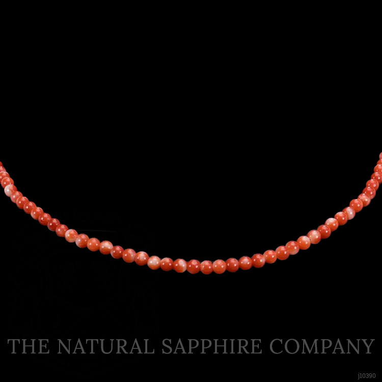 41.58 Ct. Coral Multi Stone Necklace, 18K White Gold