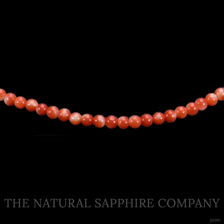 41.58 Ct. Coral Multi Stone Necklace, 18K White Gold
