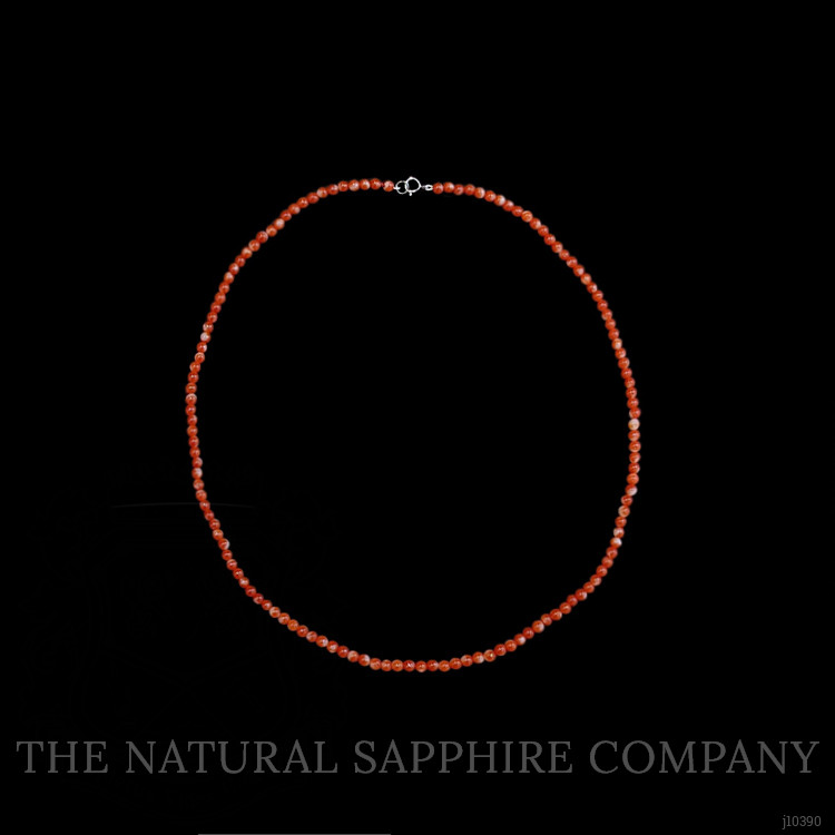 41.58 Ct. Coral Multi Stone Necklace, 18K White Gold