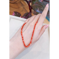 41.58 Ct. Coral Multi Stone Necklace, 18K White Gold Life Style