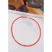 41.58 Ct. Coral Multi Stone Necklace, 18K White Gold Life Style