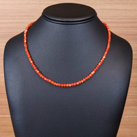 41.58 Ct. Coral Multi Stone Necklace, 18K White Gold Life Style