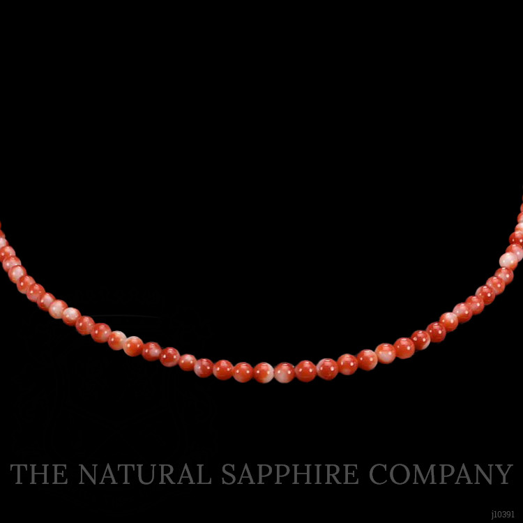 52.50 Ct. Coral Multi Stone Necklace, 18K White Gold