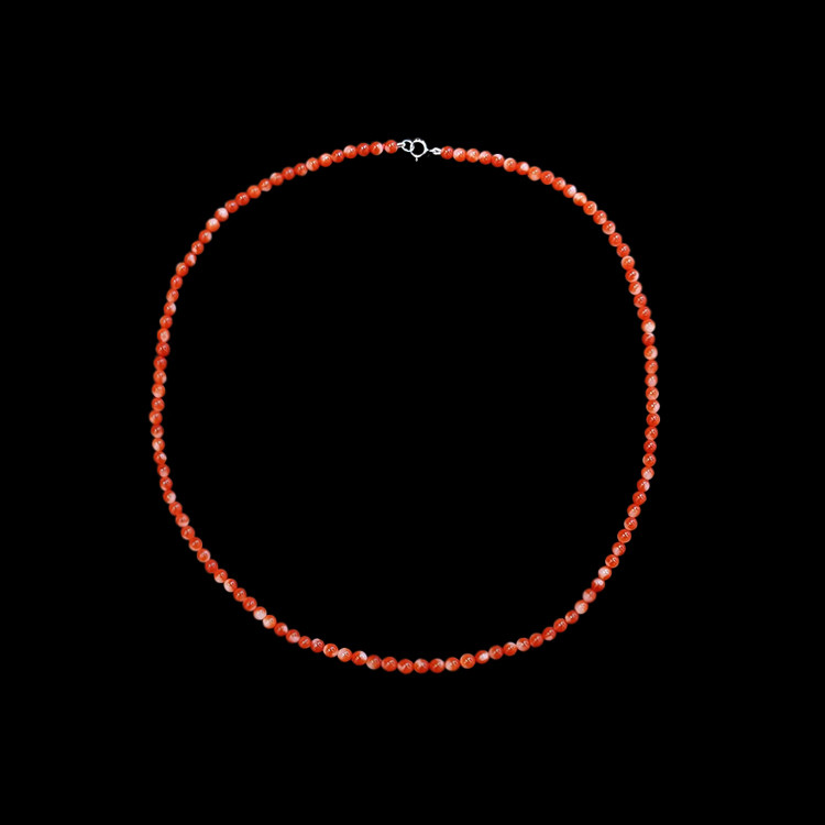 52.50 Ct. Coral Multi Stone Necklace, 18K White Gold