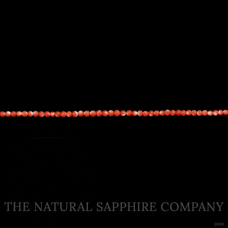 52.50 Ct. Coral Multi Stone Necklace, 18K White Gold