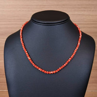 52.50 Ct. Coral Multi Stone Necklace, 18K White Gold Life Style