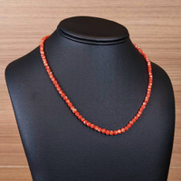 52.50 Ct. Coral Multi Stone Necklace, 18K White Gold Life Style