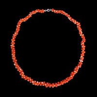97.00 Ct. Coral Multi Stone Necklace, 18K Yellow Gold Video