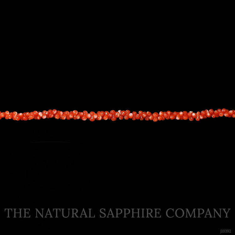 97.00 Ct. Coral Multi Stone Necklace, 18K Yellow Gold