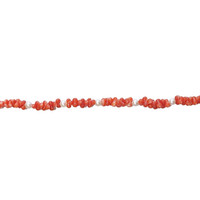 29.45 Ct.Tw. Coral Pearl Tennis/Riviere Bracelet, 18K Yellow Gold Image