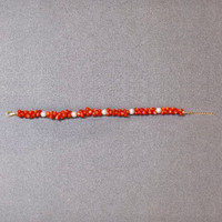 29.45 Ct.Tw. Coral Pearl Tennis/Riviere Bracelet, 18K Yellow Gold Life Style