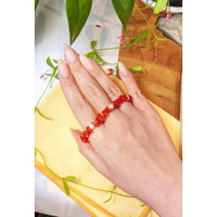 29.45 Ct.Tw. Coral Pearl Tennis/Riviere Bracelet, 18K Yellow Gold Life Style