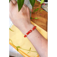 29.45 Ct.Tw. Coral Pearl Tennis/Riviere Bracelet, 18K Yellow Gold Life Style