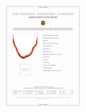 91.51 Ct. Coral Antique Style Necklace, 18K Yellow Gold Scan Report