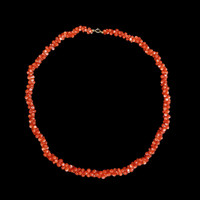 91.51 Ct. Coral Antique Style Necklace, 18K Yellow Gold Image