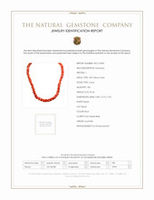 99.65 Ct. Coral Pearl Antique Style Necklace, 18K Yellow Gold Scan Report