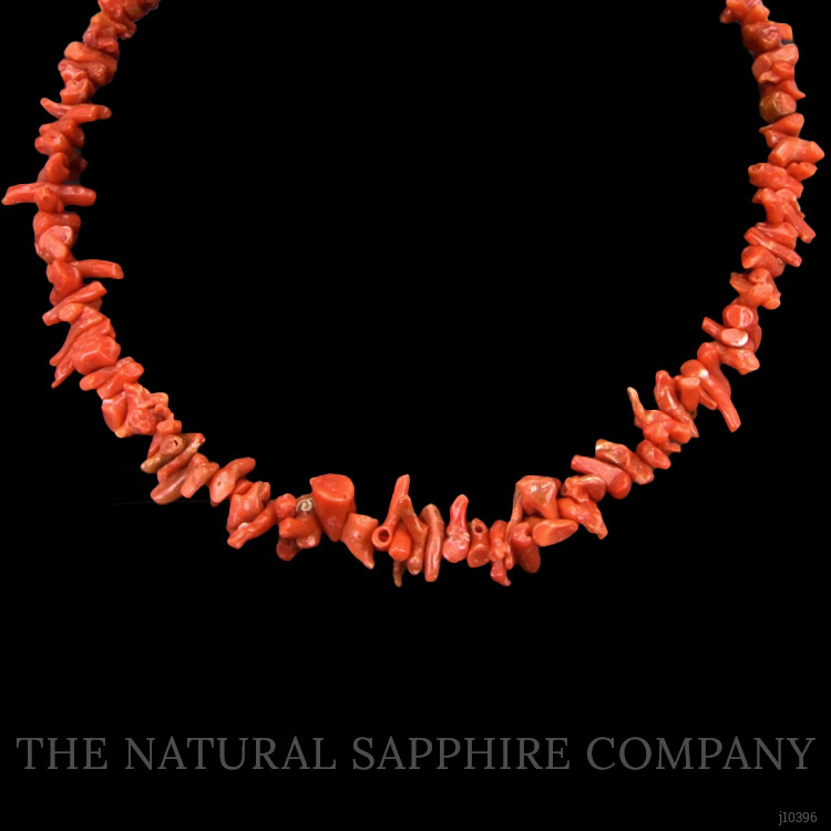 135.85 Ct. Coral Multi Stone Necklace, 18K Yellow Gold
