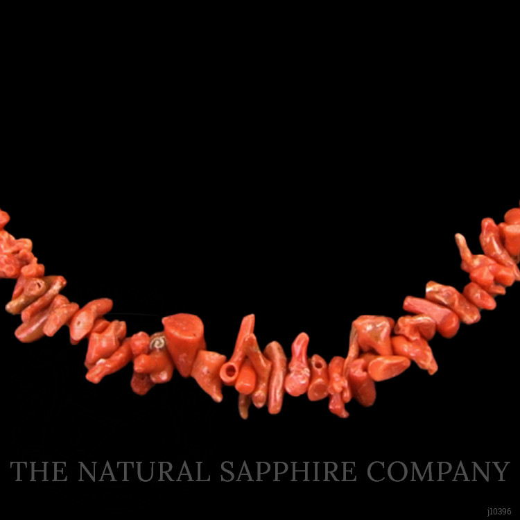 135.85 Ct. Coral Multi Stone Necklace, 18K Yellow Gold