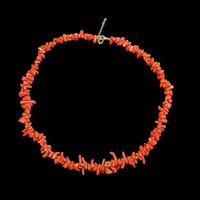 135.85 Ct. Coral Multi Stone Necklace, 18K Yellow Gold Image