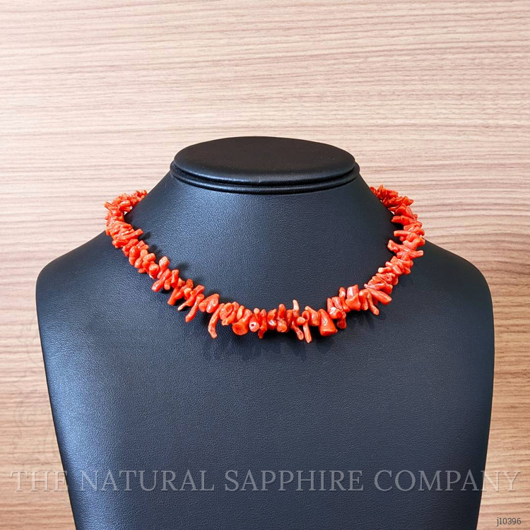 135.85 Ct. Coral Multi Stone Necklace, 18K Yellow Gold