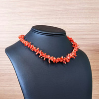 135.85 Ct. Coral Multi Stone Necklace, 18K Yellow Gold Life Style