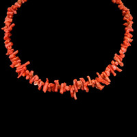 121.38 Ct. Coral Multi Stone Necklace, 18K Yellow Gold Video