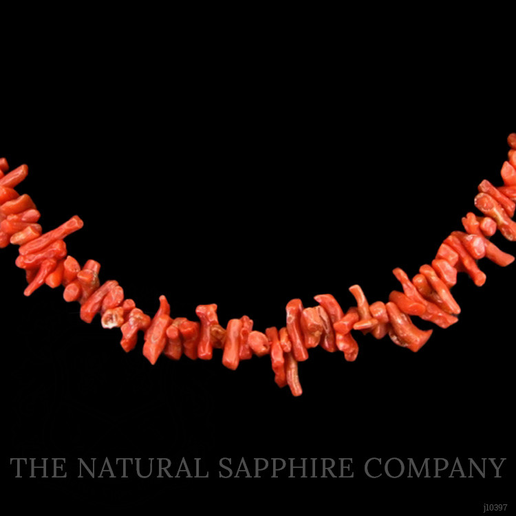 121.38 Ct. Coral Multi Stone Necklace, 18K Yellow Gold