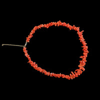 121.38 Ct. Coral Multi Stone Necklace, 18K Yellow Gold Image